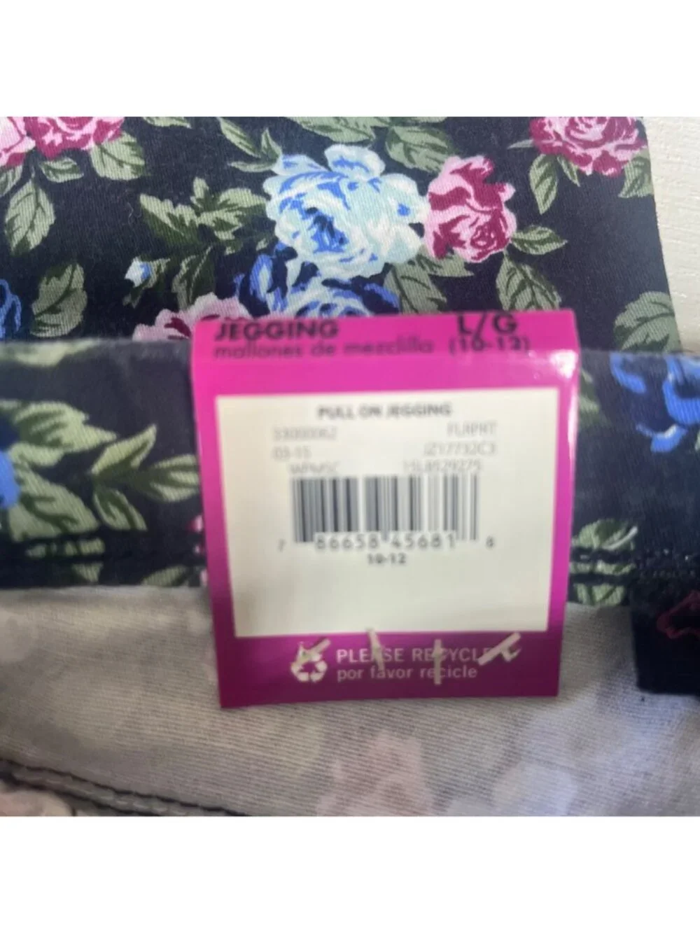 Jordache Girls Floral Print Jegging Pull On Pants Size Large New